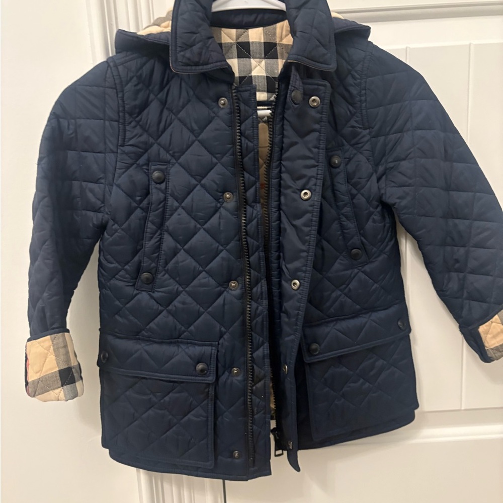 Burberry Dark Blue Quilted Kids Puffer Jacket